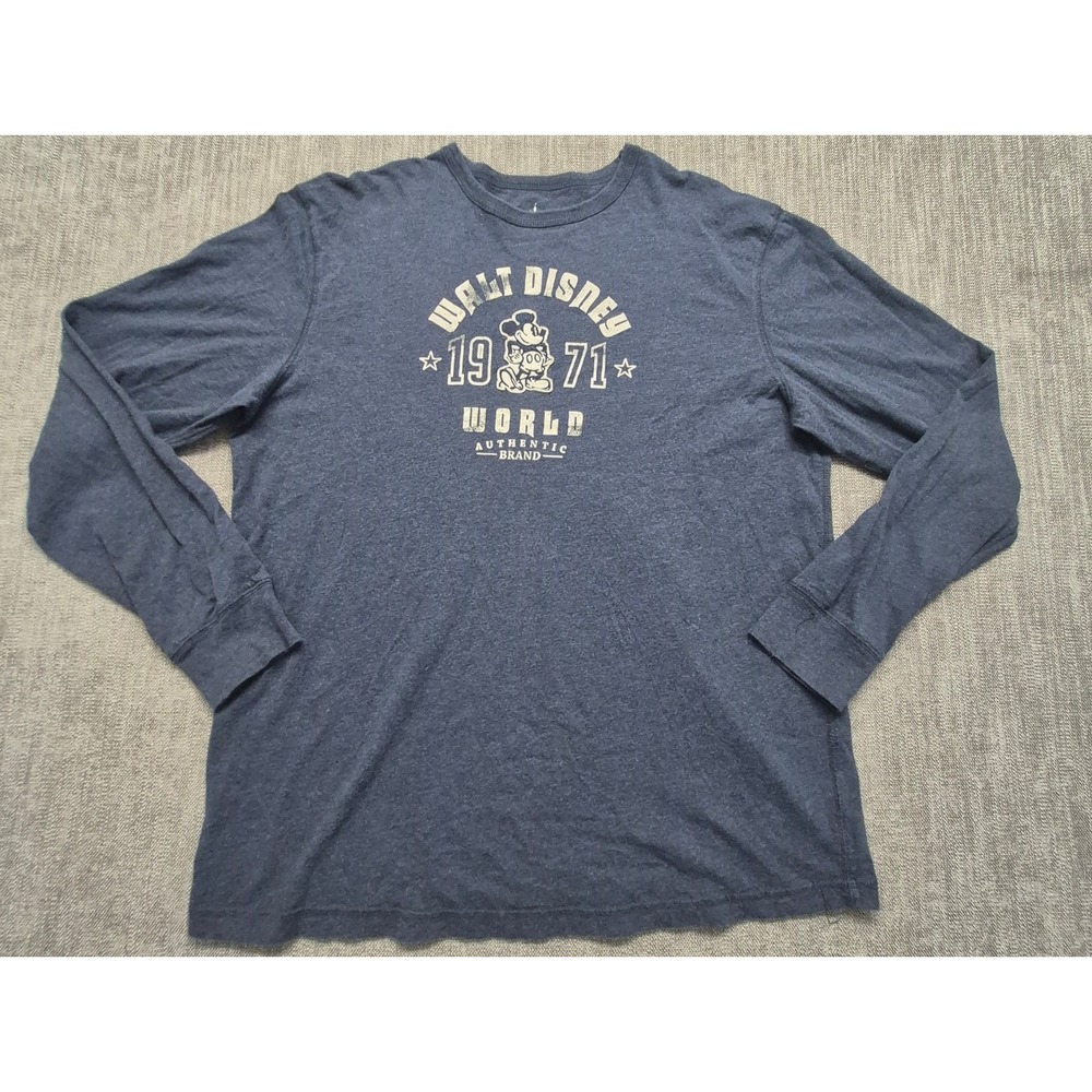 Disney Parks Authentic Brand blue long sleeve t-shirt LG embroidered Mickey